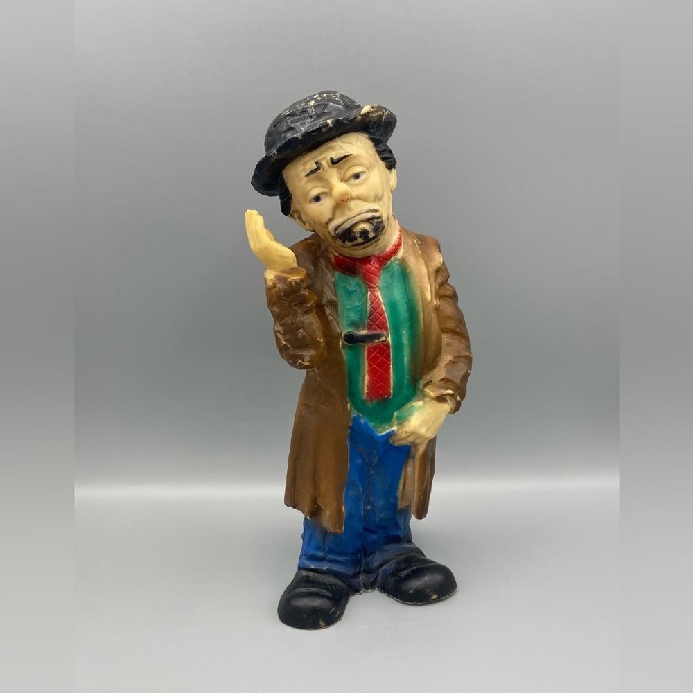 Emmett Kelly Squeak Toy 10” Vintage 1950s Rubber Figurine Clown Doll Preowned